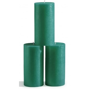 Large Pillar Candles 3x6 Inch ¨C Set of 3 Unscented Dripless Candles, Long Burning Rustic Finish for Weddings, Home Decor - 1 of 4