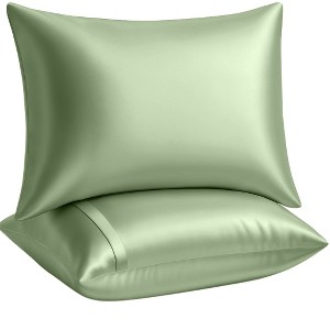 BLISSFORD Satin Pillowcase with Zipper, Satin Pillow Cases 2 Pack, Silk Pillow Cover - 1 of 4