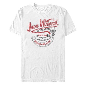 Men's Lost Gods Iron Wheels Speedway Moto Club Distressed T-Shirt - 1 of 4