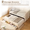 YONWAY U-Shaped Twin DayBed, Wooden Sofa Bed Frame with Pop up Trundle, 2 Storage Drawers and Tufted Backrest for Living Room and Bedroom - 4 of 4