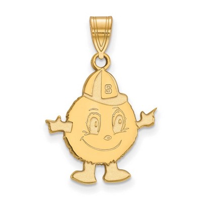 Black Bow Jewelry 14k Yellow Gold Syracuse Oranges NCAA Large Pendant