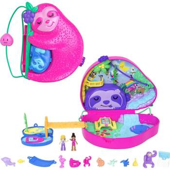 Polly Pocket Sloth Family 2-in-1 Purse Compact Dolls and Playset