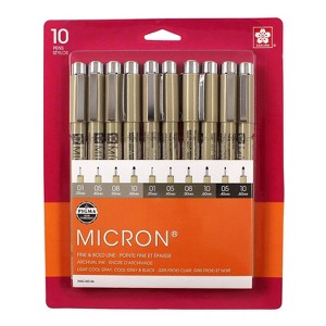 Sakura Pigma Micron Pens Black & Gray 10/Pack (SAK50146) - 1 of 2