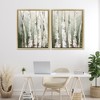 Stupell Industries Organic Birch Forest Trees 2pc Floating Frame Art Set, Gold, 25" x 31" - 2 of 4