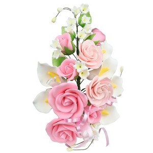 O'Creme Gumpaste Flower Spray of Roses & Calla Lilies - 1 of 1