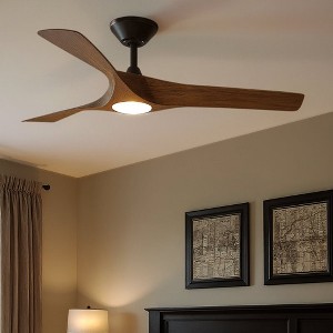 Urban Ambiance Luxury Transitional Ceiling Fan 13.5''H x 52''W,  Koa Woodgrain Finish,  Geraldton Collection, UHP9362 - 1 of 4