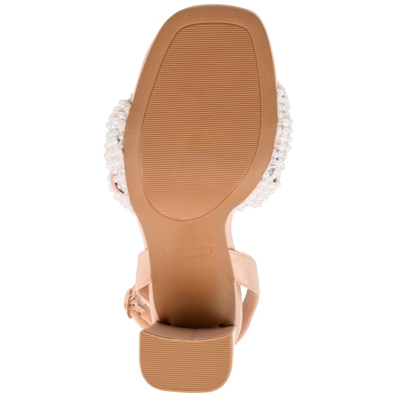 Journee Collection Womens Dua Tru Comfort Foam Pearl Accents Block Heel Sandals, 5 of 10