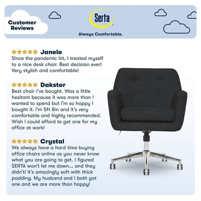 Ashland Charcoal Fabric Swivel Home Office Chair with Memory Foam