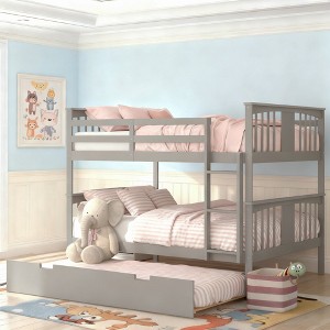 Luxystar Full over Full Bunk Bed with Twin Size Trundle and Ladder for Kids' Rooms and Guest rooms - 1 of 4