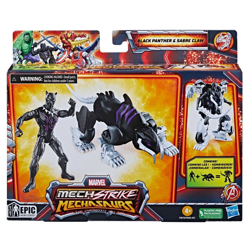 Marvel Mech Strike Mechasaurs Black Panther and Sabre Claw Action Figure Set - 2pk, 3 of 8