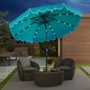 Tangkula 9.3 FT Solar Patio Umbrella w/ 32 LED Lights & Vented Top & Ruffles - 4 of 4