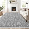Solid Washable Rug Ultra Soft Colorful Floral Rug for Living Room Low Pile Foldable Thin Non Slip Carpet - 3 of 4
