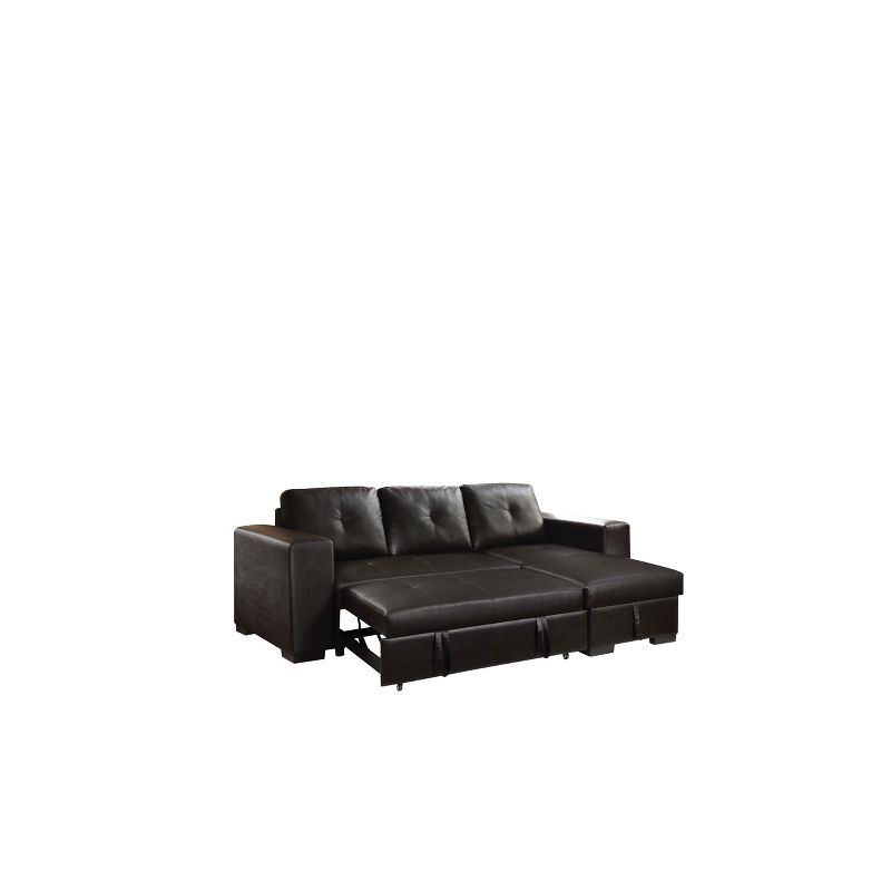 Lloyd Sectional Sofa Black Faux Leather - Acme Furniture, 3 of 9