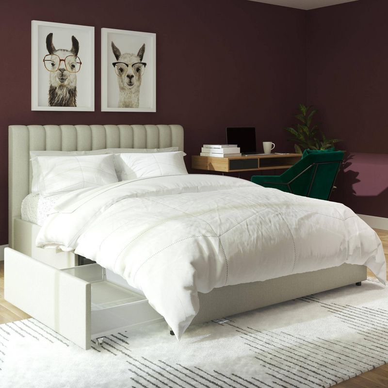 Brittany Upholstered Bed with Storage Drawers - Novogratz, 4 of 11