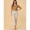 INSPIRE CHIC Women's Vintage Peter Pan Collar Contrast Puff Short Sleeve Blouse - 3 of 4