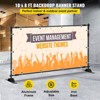 VEVOR 10 x 8 Ft Backdrop Banner Stand Adjustable Height and Width Newest Step and Repeat for Trade Show Wall Exhibitor Photo Booth Background, Black - 3 of 4