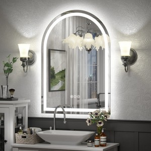 Apmir Super Bright 192 LEDs/m LED Lighted Anti-Fog Tempered Glass Arched Bathroom/Vanity Mirror with ETL & 3-Year Warranty - 1 of 4