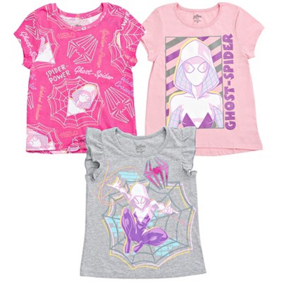 Marvel Spider-Verse Ghost-Spider Girls 3 Pack T-Shirts Toddler to Big Kid