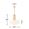 Possini Euro Design Sundry Warm Brass Pendant Chandelier 24" Wide Modern Double Drum Shades 4-Light Fixture for Dining Room House Foyer Kitchen Island - 4 of 4