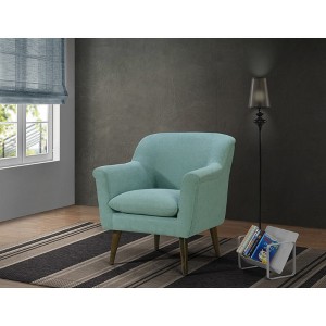 Mid-Century Modern Armchair with Rounded Arms, Full Foam Seat and Wooden Legs for Living Room - 1 of 4