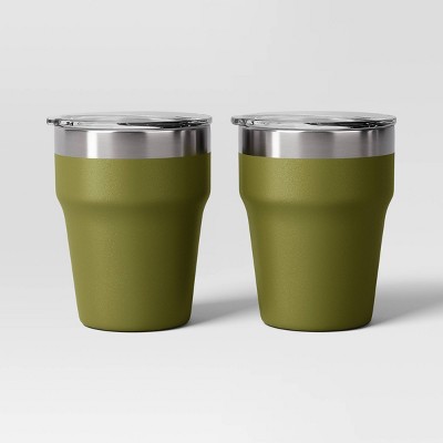 12oz 2pk Stacking Short Tumbler with Lid - Room Essentials™