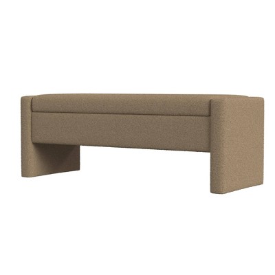 Copenhagen Brown Boucle Upholstered Storage Bench