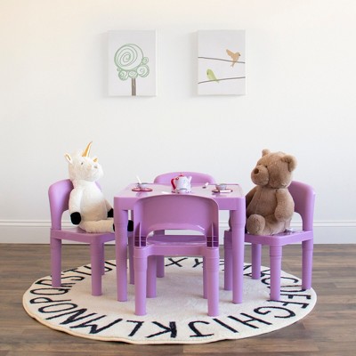 5pc Kids' Lightweight Plastic Table and Chair Set