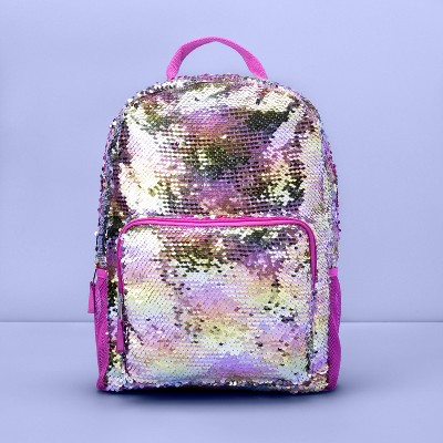 purple sequin backpack