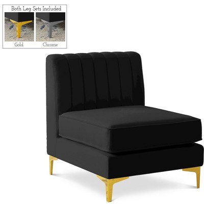 Meridian Furniture,Alina Velvet Armless Chair