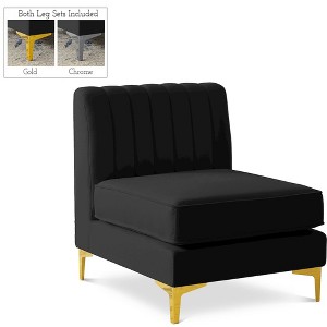 Meridian Furniture,Alina Velvet Armless Chair - 1 of 4
