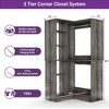 Aheaplus 36" Corner Closet Organizer with Hanging Rods, Freestanding Closet System with Adjustable Shelves - 3 of 4