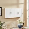 GlasFlength Bathroom Storage Cabinets Wall Mounted Cabinet with Adjustable Shelf Space Saver Storage Cabinet for Bathroom, White, 24"*7.63"*24" - 4 of 4