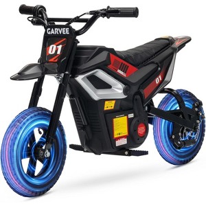 24V Kids Electric Dirt Bike - 350W Motorcycle with Rear Suspension, 13.7 MPH, 12-Mile Range, Twist Grip Throttle, Rubber Tires - 1 of 4