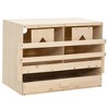 vidaXL Chicken Laying Nest 2 Compartments 24.8"x15.7"x17.7" Solid Pine Wood - 2 of 4