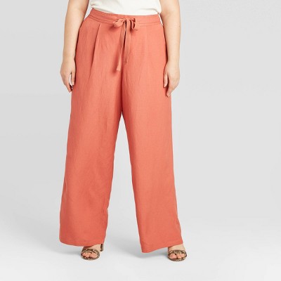 plus size linen trousers