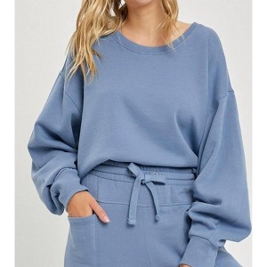 Women's Ultra Soft Lounge Pullover Sweatshirt - RISEN L - 1 of 4