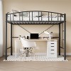 TackView Twin Size Loft Bed, Metal Loft Bed Frame with Arched Guardrail and Safety Ladder, Space-Saving, Heavy Duty - 3 of 4
