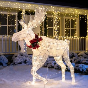 JOYFY 5FT 160 LED Reindeer Christmas Yard Lights Decoration, Christmas Outdoor Decorations Xmas Deer Yard Lights Decor for Yard Garden Lawn, Moose - 1 of 4