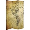 6" Double Sided Vintage Canvas Room Divider Beige - Oriental Furniture - image 2 of 4