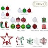 Aoibox 100pcs Christmas Tree Ornaments Set Red Green White Shatterproof Hanging Ball Decorations 1.18 to 7.87in Holiday Party - 3 of 4