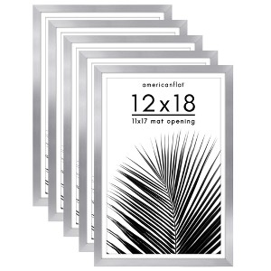 Americanflat 5 Pack of Picture Frames with Mat - Plexiglass Cover - 1 of 4