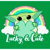 Juniors Womens Star Wars: The Mandalorian Grogu St. Patrick's Day Rainbow Lucky and Cute T-Shirt - 2 of 4