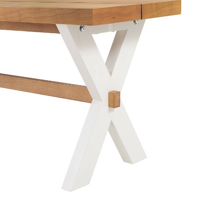 Chelsea 48" Warm Cherry and White Dining Bench with X-Leg Base