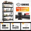PDTEND 5-Tier Utility Storage Shelving Unit, Adjustable Height Heavy-Duty Metal Rack, Black Organizer for Garage, Kitchen, Storage Room, or Gym - 4 of 4