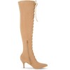 Allegra K Women's Pointed Toe Lace Up Stiletto Heel Over the Knee High Boots - 4 of 4