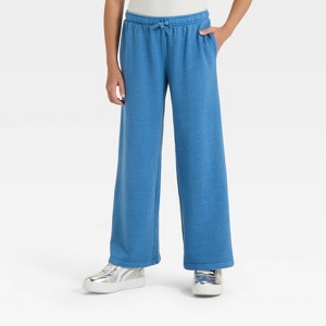 Girls' French Terry Wide Leg Pants - Cat & Jack™ - 1 of 3