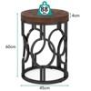 SEVOBAL End Tables Round Accent Side Table Rustic Wood Grain Top Open Metal Frame for Living Room Bedroom , Brown Black, 23.23"*20.28"*5.51" - 2 of 4