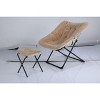 Foldable Living Room Chairs, Faur Fur Soft Lounge for Bedroom, Dorm, Metal Frame Reading Chairs - 3 of 4