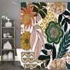 Boho Floral Shower Curtain, Tropical Leaves Fabric Cloth Shower Curtains,Colorful Flower Shower Curtain - 2 of 4