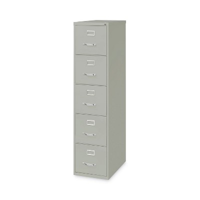 Alera Five-Drawer Economy Vertical File, Letter-Size File Drawers, 15" x 26.5" x 61.37", Light Gray